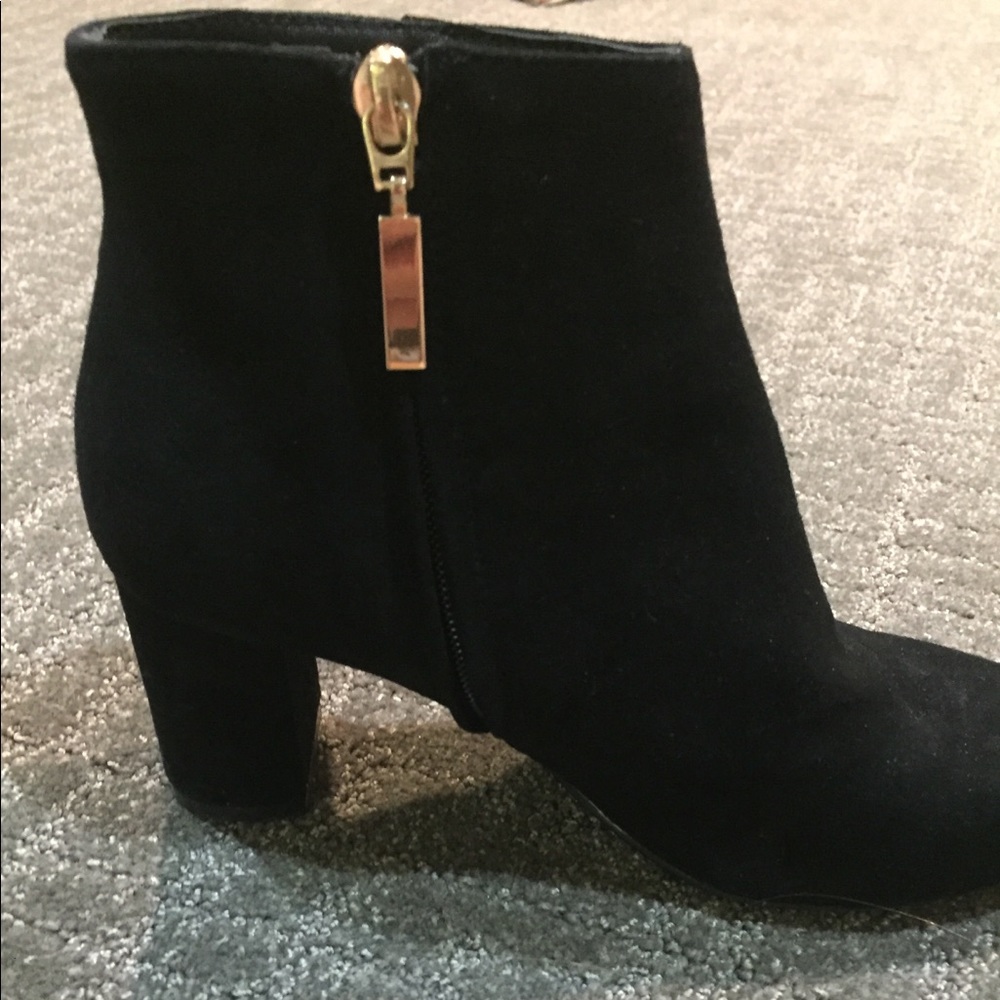 Booties Black Suede size 7, used